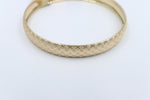 9ct Gold Fancy satin & Diamond Cut Crossover  Bangle 10mm