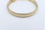 9ct Gold Fancy satin & Diamond Cut Crossover  Bangle 10mm