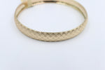 9ct Gold Fancy satin & Diamond Cut Crossover  Bangle 10mm