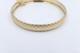 9ct Gold Fancy satin & Diamond Cut Crossover  Bangle 10mm