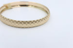 9ct Gold Fancy satin & Diamond Cut Crossover  Bangle 10mm