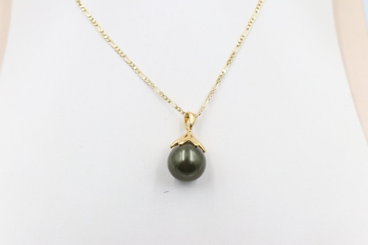 18ct Gold Plated Faux Pearl Pendent