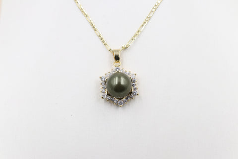 18ct Gold Plated Faux Pearl Pendent