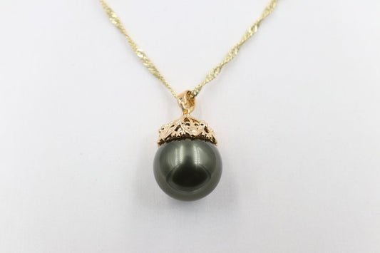 18ct Gold Plated Faux Pearl Pendent