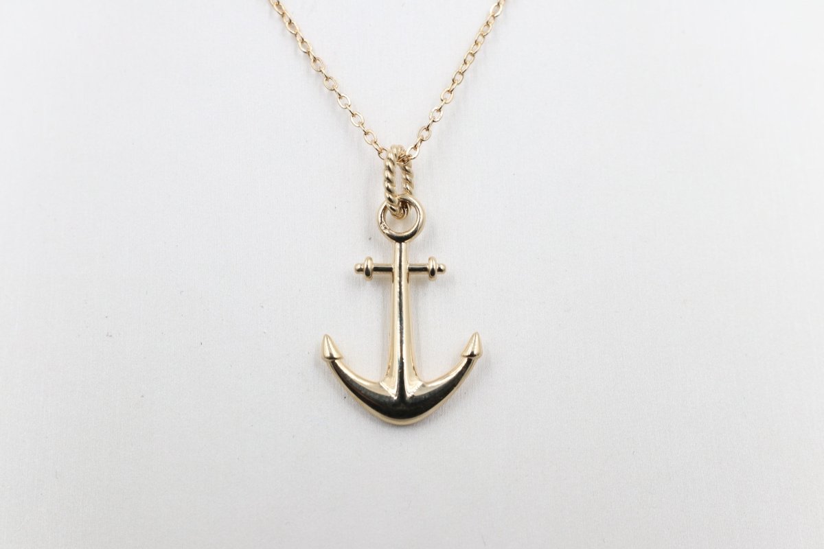 9ct Gold Anchor Pendent P0045SJ