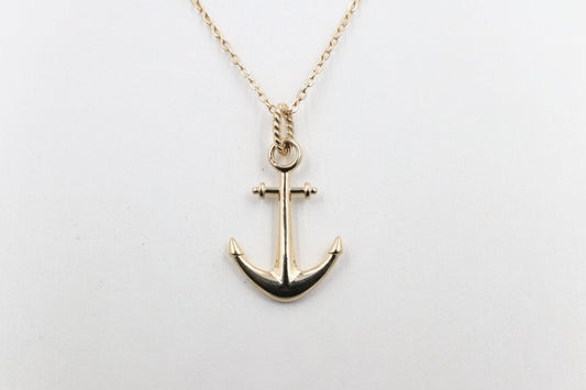 9ct Gold Anchor Pendent P0045SJ