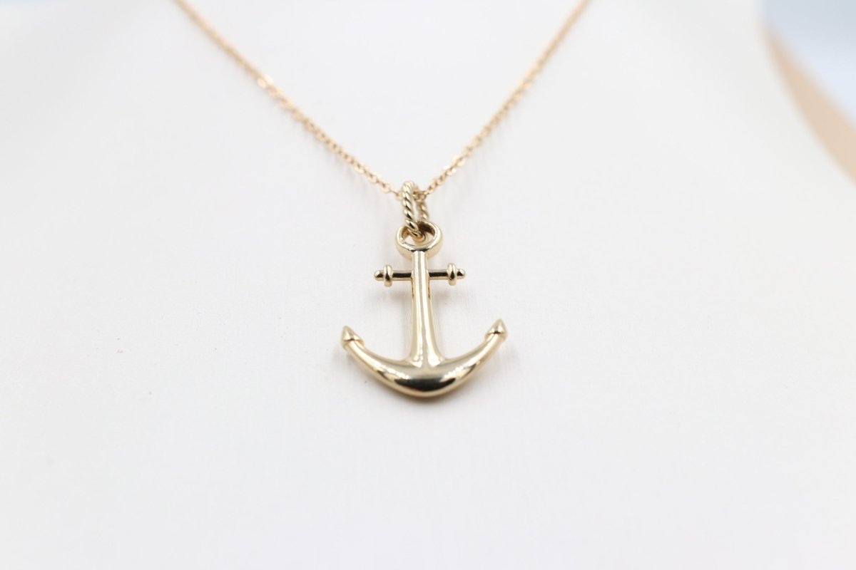 9ct Gold Anchor Pendent P0045SJ