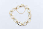 9ct Gold Handmade Long flat Oval Fancy Bracelet B9385SJ