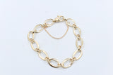 9ct Gold Handmade Long flat Oval Fancy Bracelet B9385SJ