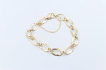 9ct Gold Handmade Long flat Oval Fancy Bracelet B9385SJ