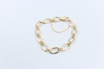 9ct Gold Handmade Long flat Oval Fancy Bracelet B9385SJ