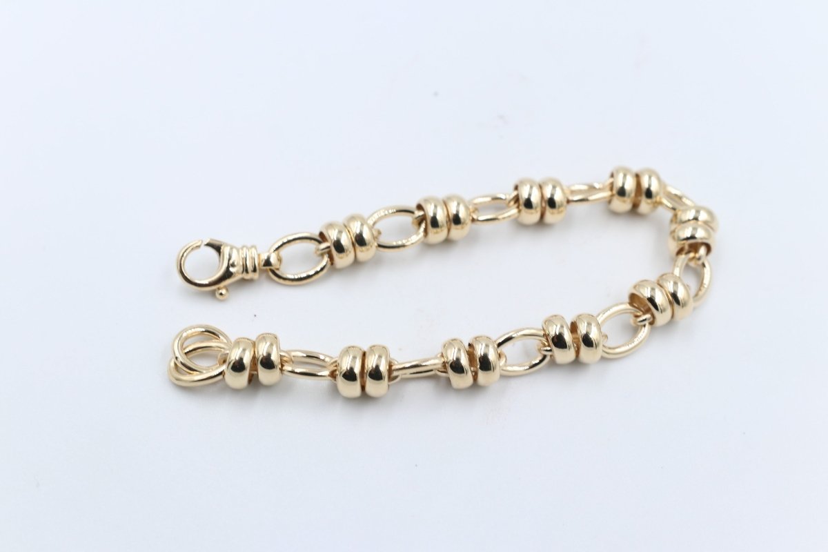 9ct Gold Handmade Cable and Belcher 1:2 Bracelet B7181SJ