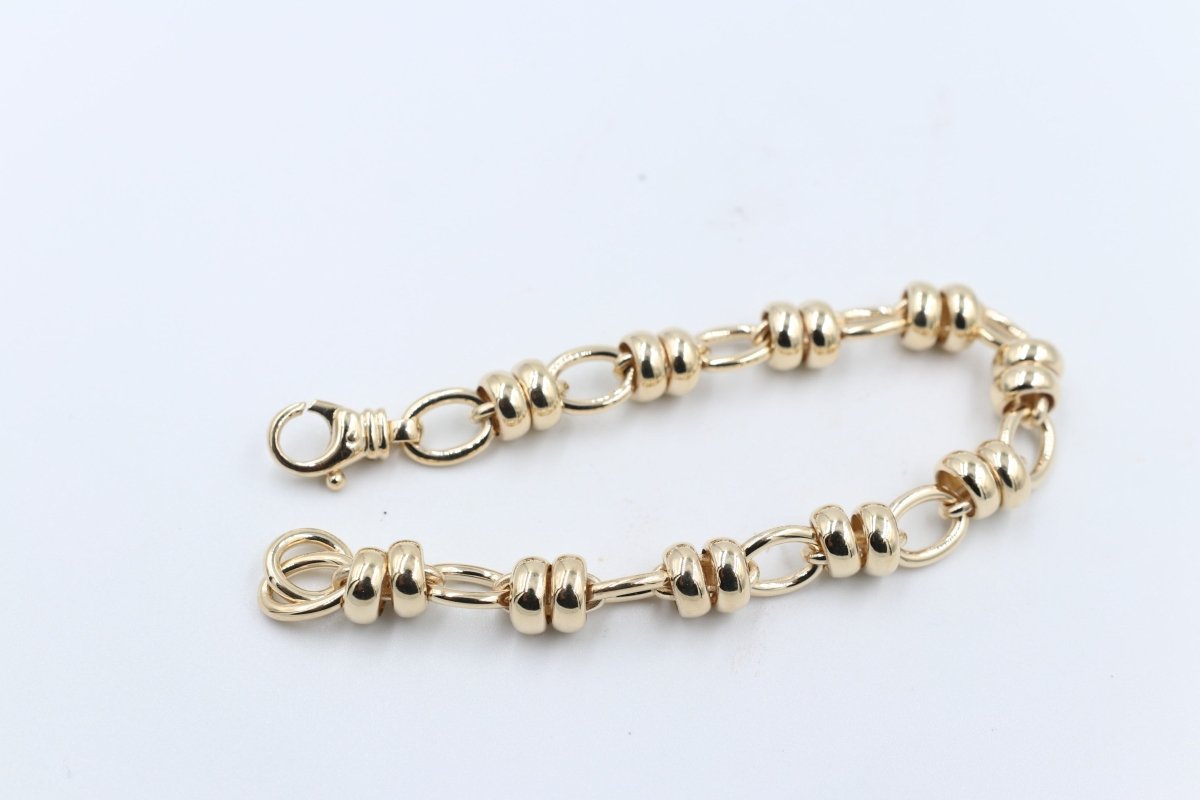 9ct Gold Handmade Cable and Belcher 1:2 Bracelet B7181SJ