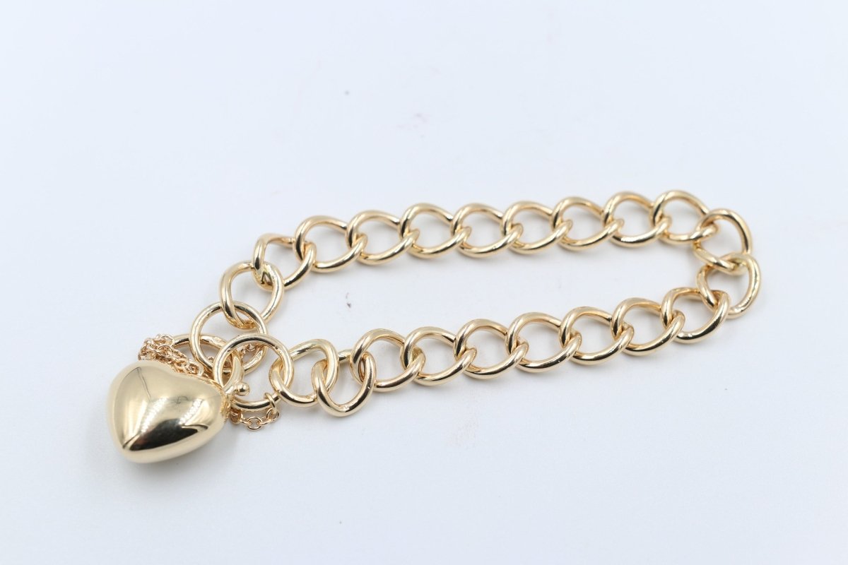 9ct Gold Handmade Solid Open curb Bracelet B9068SJ