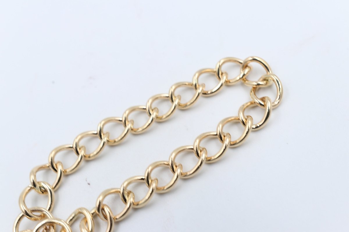 9ct Gold Handmade Solid Open curb Bracelet B9068SJ