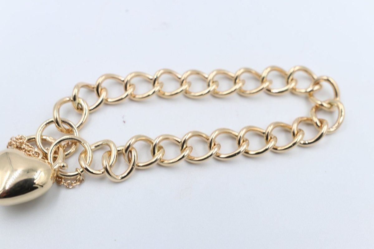 9ct Gold Handmade Solid Open curb Bracelet B9068SJ