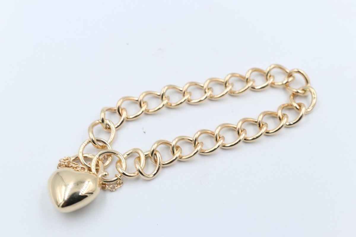 9ct Gold Handmade Solid Open curb Bracelet B9068SJ