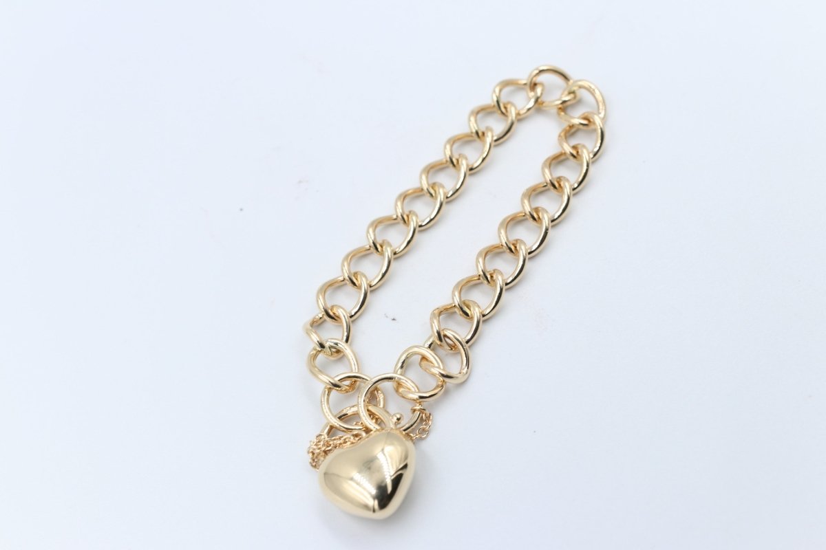 9ct Gold Handmade Solid Open curb Bracelet B9068SJ