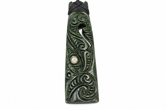 New Zealand Greenstone Toki with Manaia face JP209
