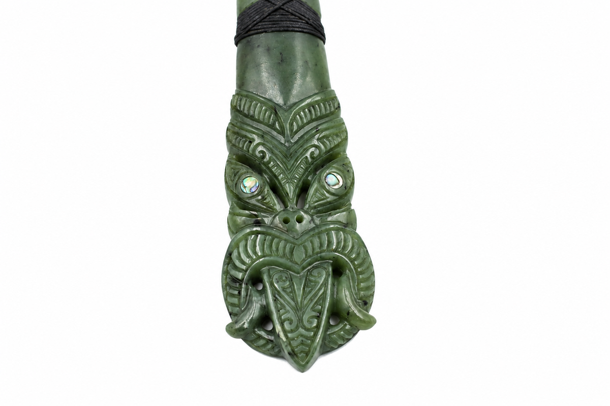 New Zealand Greenstone Toki with Tiki face JP210