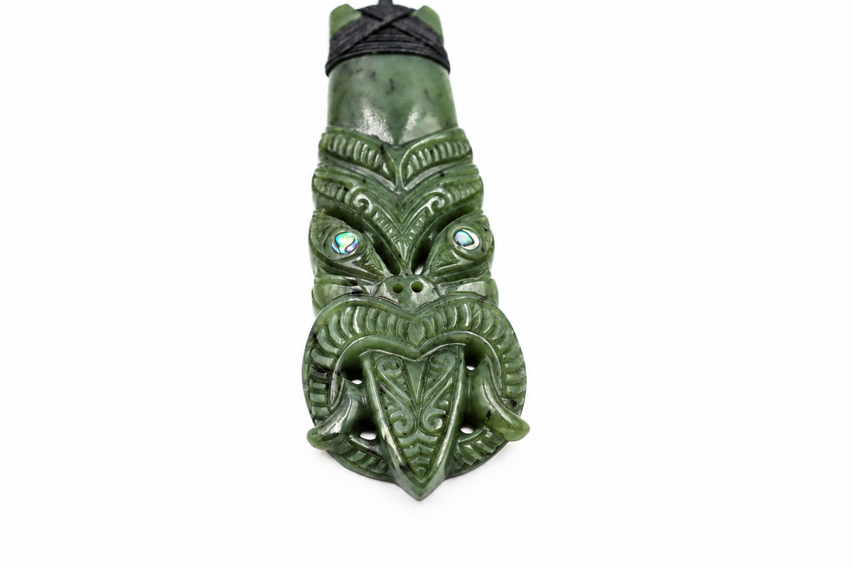 New Zealand Greenstone Toki with Tiki face JP210