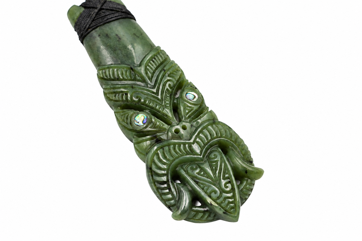 New Zealand Greenstone Toki with Tiki face JP210