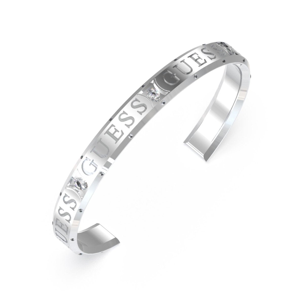 Guess Steel Ladies Cuff Bangle JUBB03115JWRHL