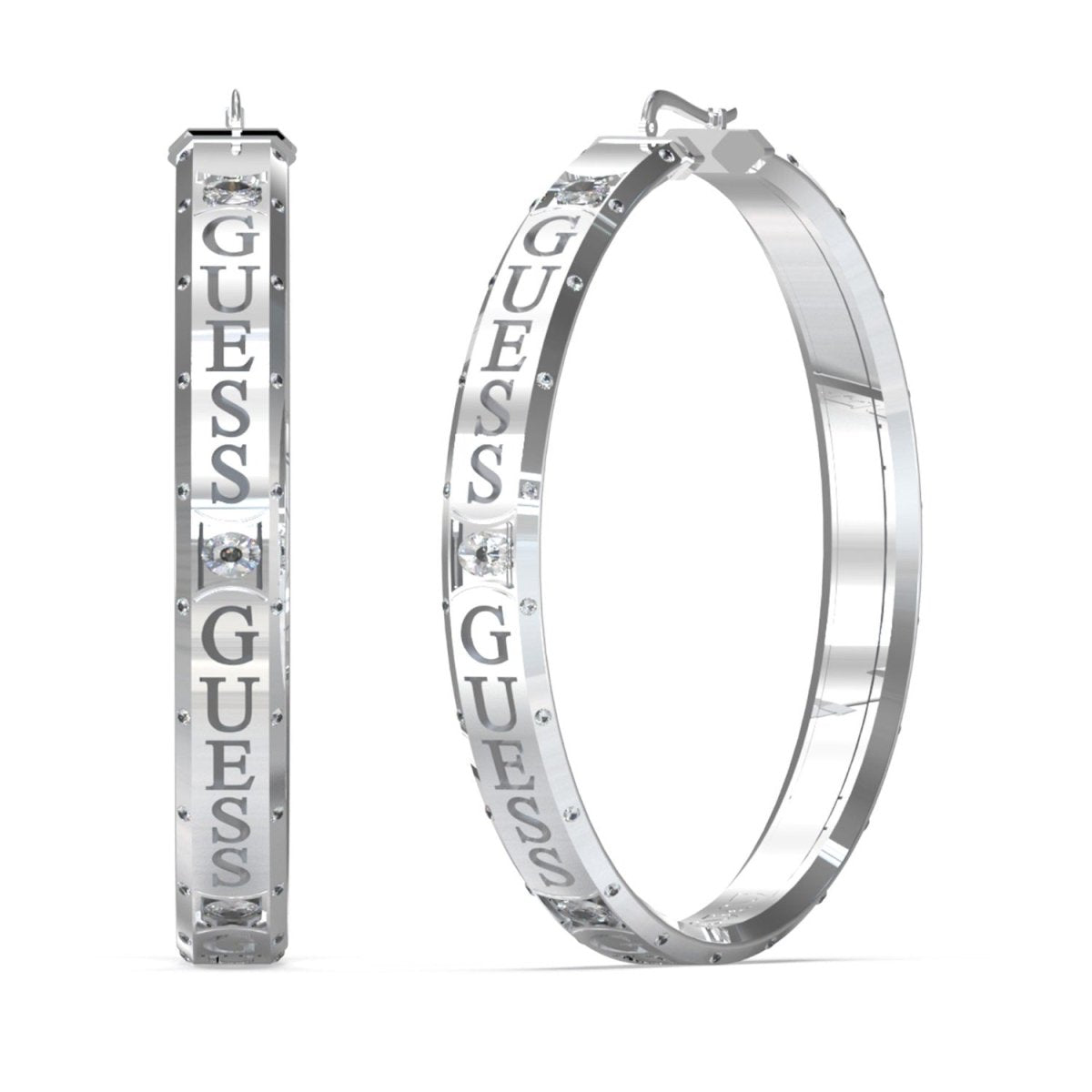 Guess Rodium Plated steel Earrings JUBE03114JWYGT-U