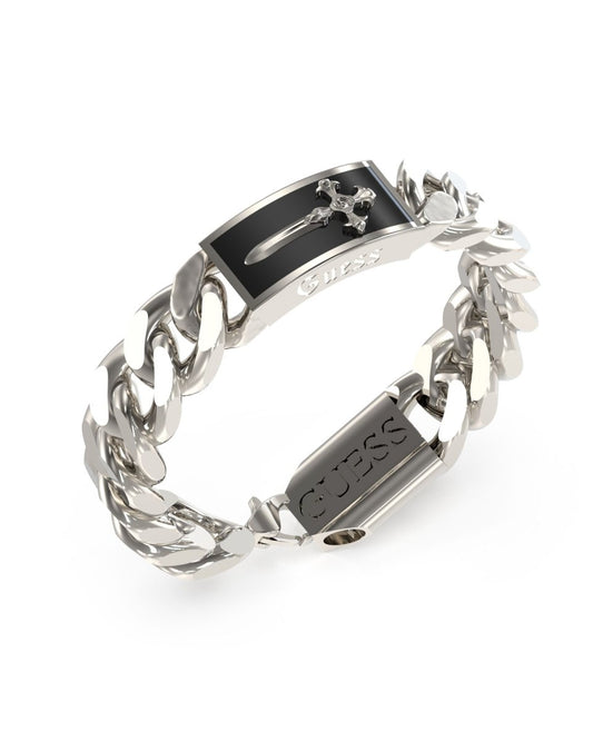 Guess Steel one Shield Tag Bracelet JUMB04022JWSTBKL