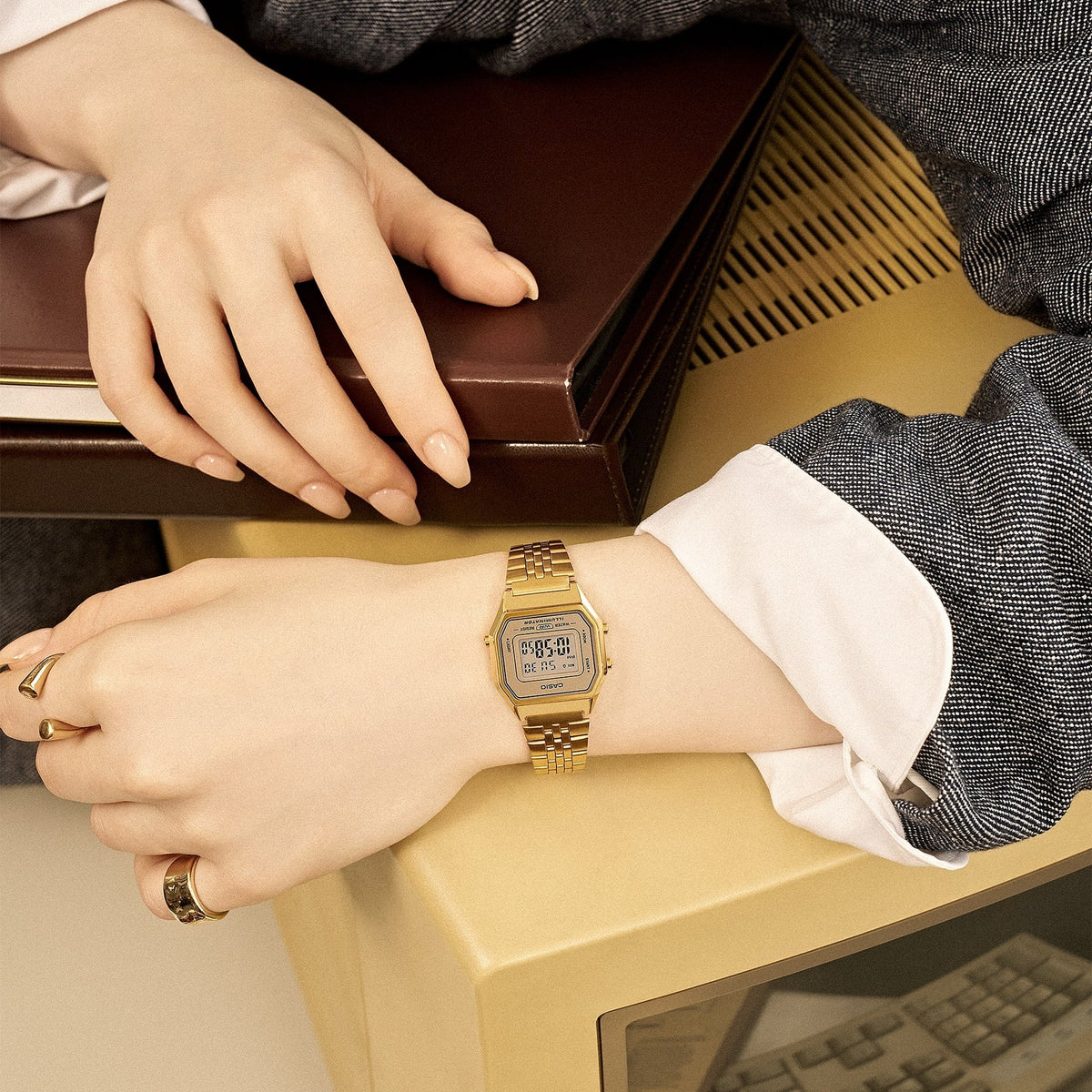 Casio ladies Digital Gold face GP LA680WGA-9D