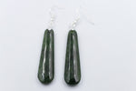 Stg Silver NZ Greenstone Drop Earrings