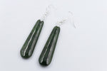 Stg Silver NZ Greenstone Drop Earrings