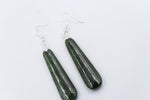 Stg Silver NZ Greenstone Drop Earrings