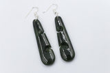 New Zealand Greenstone Drop Koru Earrings