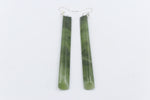 New Zealand Greenstone Drop Sth Silver set Toki Earrings GE007
