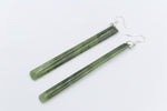 New Zealand Greenstone Drop Sth Silver set Toki Earrings GE007