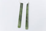 New Zealand Greenstone Drop Sth Silver set Toki Earrings GE007