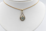 9ct Gold Blue Topaz & Diamond Pendent SYP3236