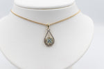 9ct Gold Blue Topaz & Diamond Pendent SYP3236