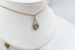 9ct Gold Blue Topaz & Diamond Pendent SYP3236