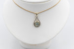 9ct Gold Blue Topaz & Diamond Pendent SYP3236