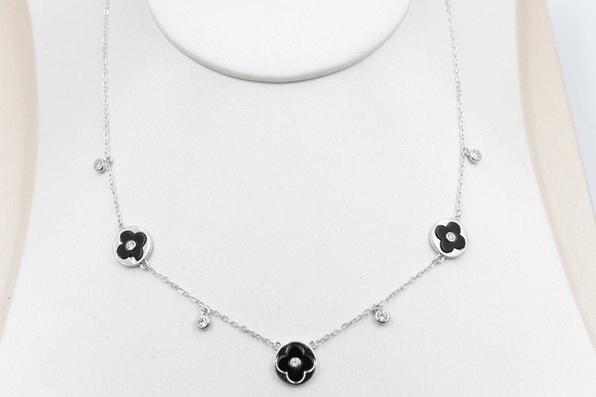 Stg Silver Motif Design Necklace 42 to 45cm