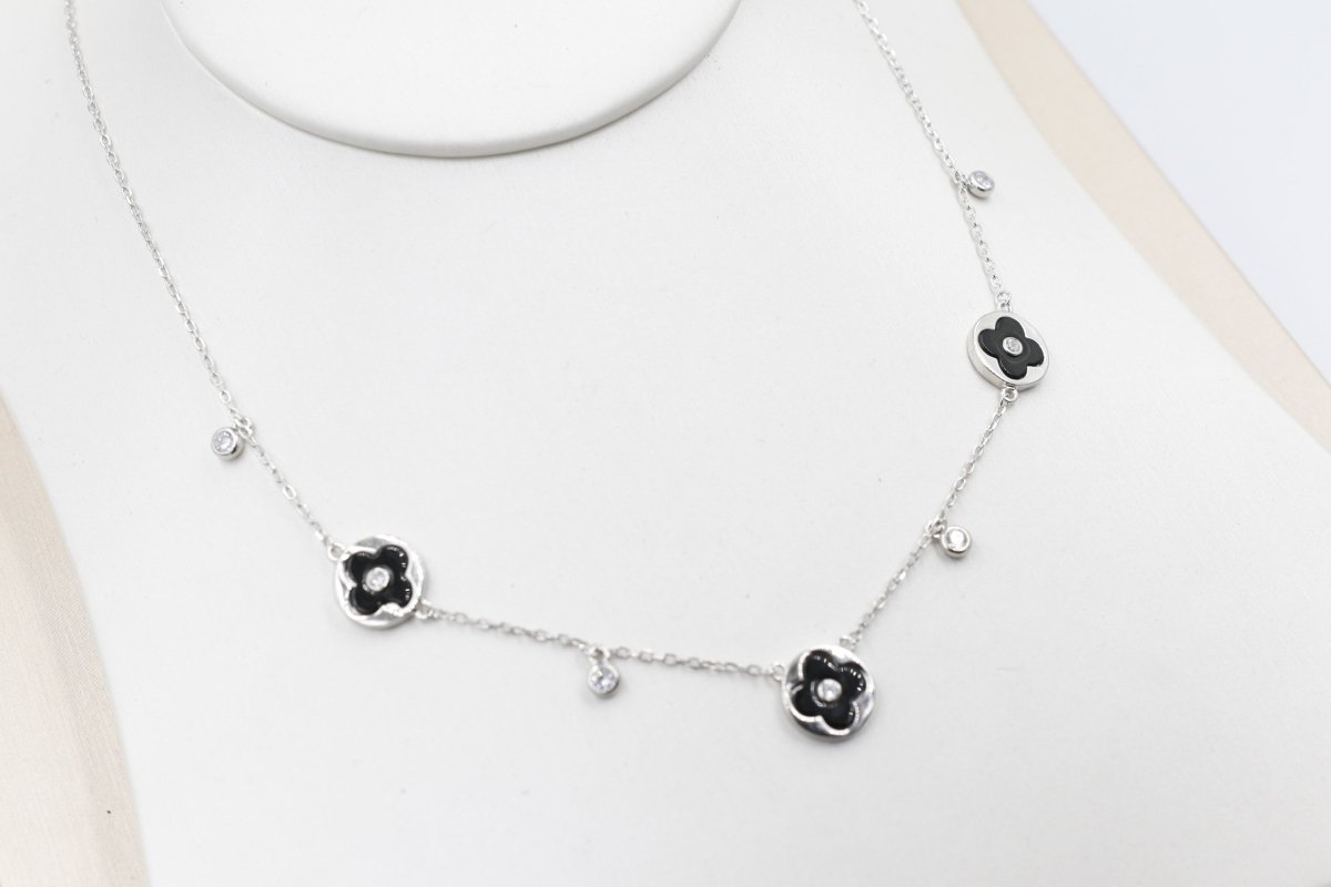 Stg Silver Motif Design Necklace 42 to 45cm