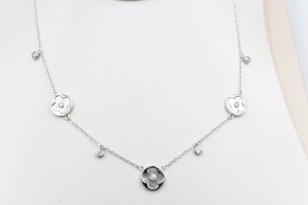 Stg Silver Motif Design Necklace 42 to 45cm