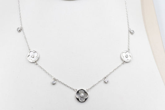 Stg Silver Motif Design Necklace 42 to 45cm