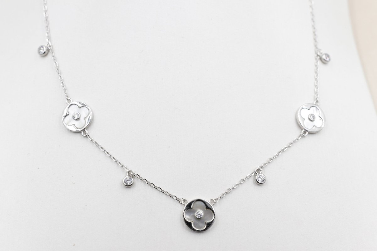Stg Silver Motif Design Necklace 42 to 45cm
