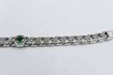 Stg Silver Oxidised Bracelet with Syn Emerald Stones