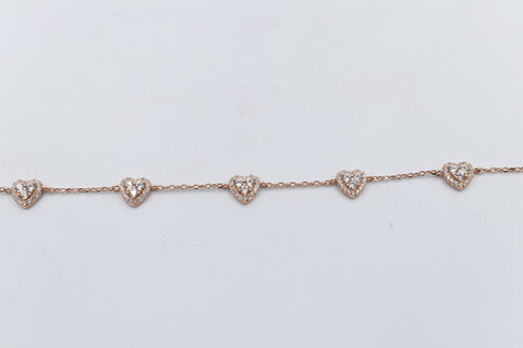 Stg Silver Fine Bracelet with Rose Gold Plate
