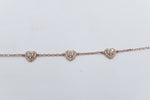 Stg Silver Fine Bracelet with Rose Gold Plate