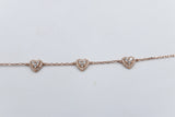 Stg Silver Fine Bracelet with Rose Gold Plate